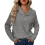 Knit Sweater Top Women Collared Dark Gray M 1