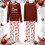 Flannel Pajama Set Long Sleeve Top and Pants 8