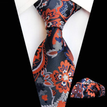 Men's Floral Paisley Tie and Pocket Square Set