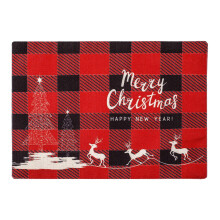 Christmas Plaid Placemat Holiday Table Mat Set