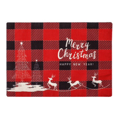 Christmas Plaid Placemat Holiday Table Mat Set