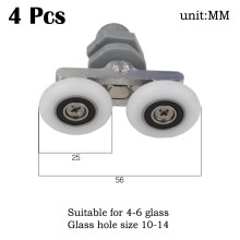 Twin Bathroom Shower Door Roller Wheels 19/23/25/27 mm