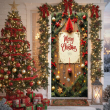 Santa Claus Christmas Door Cover 35x72 inch