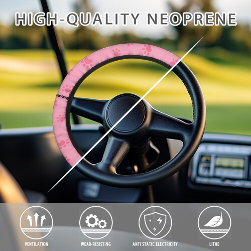 Dog Paw Golf Cart Steering Wheel Cover – Soft Texture, 2