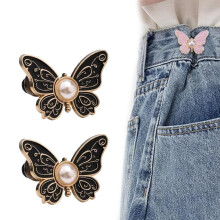 Butterfly Clips Reusable Waist Tightening 2-Pack Black