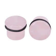 Pink Single Flared Ear Plug Tunnel Mushroom Shape 2 pcs