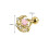 Moon Stud Earrings Pink Heart Crystal 1 Pair 2
