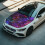Polyester Neon Cobweb Car Hood Cover Waterproof Universal 3
