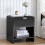 Mid-Century Modern Nightstand with Charging Station Black 1