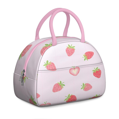 Strawberry Lunch Tote Bag Leakproof Small Cooler