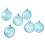 Christmas Decorations Light Blue Shatterproof 6PC 1