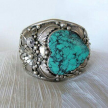 Vintage 925 Silver Turquoise Ring Size 6-10