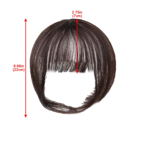 Clip-in Bangs Hair Extensions Dark Brown 8.66 inch 2