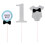 Baby Boy 1st Birthday Cake Topper Silver 1