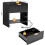 Mid-Century Modern Nightstand with Charging Station Black 2