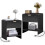 Mid-Century Modern Nightstand with Charging Station Black 7