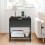 Mid-Century Modern Nightstand with Charging Station Black 8