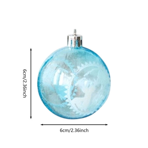 Christmas Decorations Light Blue Shatterproof 6PC 1