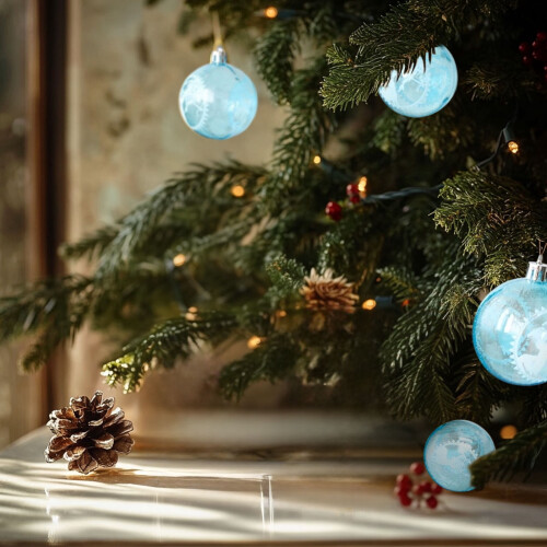 Christmas Decorations Light Blue Shatterproof 6PC 2