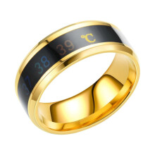 Titanium Steel Thermochromic Ring for Body Temperature