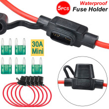 5 Pack 12AWG APM Mini Type 30A Inline Blade Fuse Holder