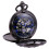 Mechanical Pocket Watch Antique Skeleton Black Double 1