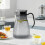 Pitcher Clear Plastic Hammered Pattern Stainless Steel Lid 1