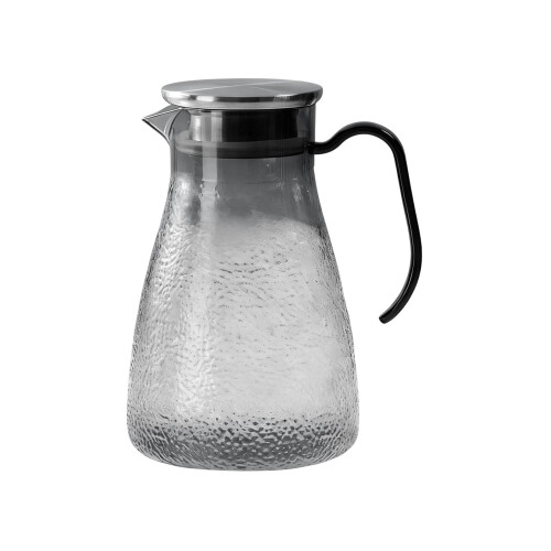 Pitcher Clear Plastic Hammered Pattern Stainless Steel Lid 1