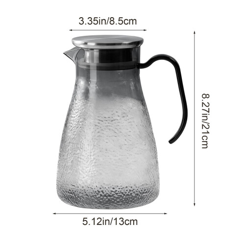 Pitcher Clear Plastic Hammered Pattern Stainless Steel Lid 2