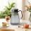 Pitcher Clear Plastic Hammered Pattern Stainless Steel Lid 4