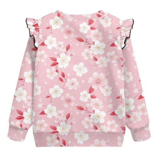Girls Sweatshirt Cherry Blossom Pink Size 5-6 1