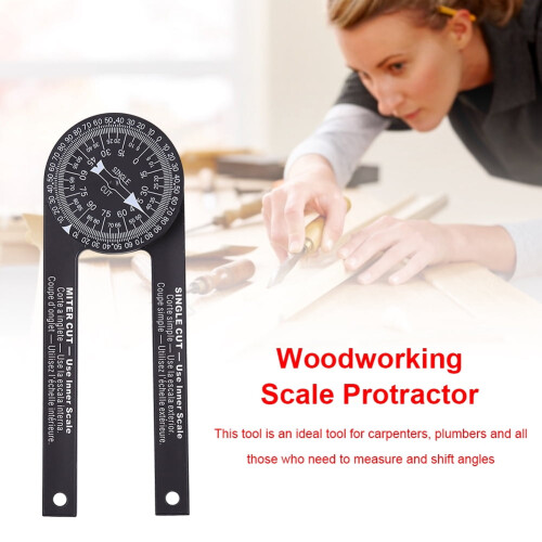 Woodworking Scale Protractor with Pencil and Angle Finder 2