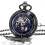 Mechanical Pocket Watch Antique Skeleton Black Double 2