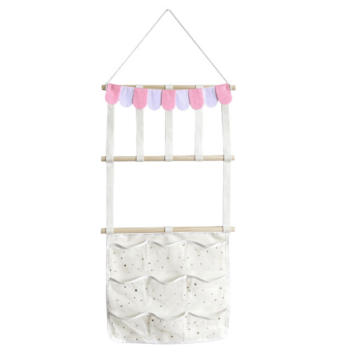 Wooden hair accessory rack with hooks 1 pack