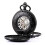Mechanical Pocket Watch Antique Skeleton Black Double 4