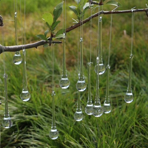 Clear Crystal Raindrop Ornaments Glass 10 pcs 2