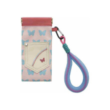 Portable Sunglasses Pouch Soft Leather Magnetic Pink