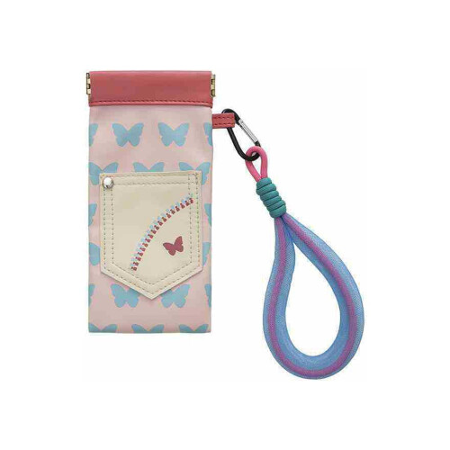 Portable Sunglasses Pouch Soft Leather Magnetic Pink