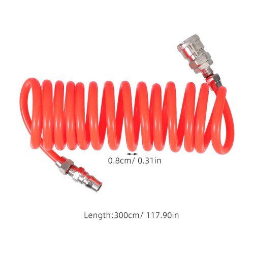 Air Compressor Hose Flexible with Swivel Ends and Bend 1