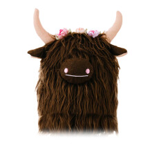 Soft Highland Cow Stuffed Pillow with Horns 1 pc