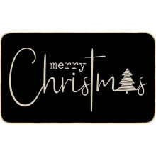 Merry Christmas Tree Doormat Black 17x29 inch