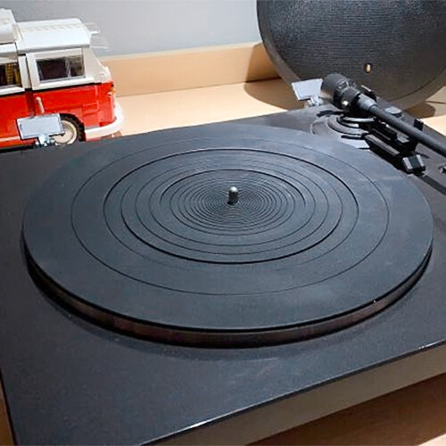 ROCKROK Turntable Platter Mat Rubber Silicone 12 inch Black 2
