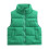 Lime Green Kids Puffer Vest Sleeveless Collared Zip-Up 1