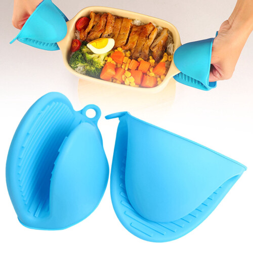 Silicone Oven Mitts Heat-Resistant Pinch Grip 2-Pack