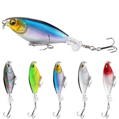 Topwater Fishing Lures with Propeller Tail 5PCS
