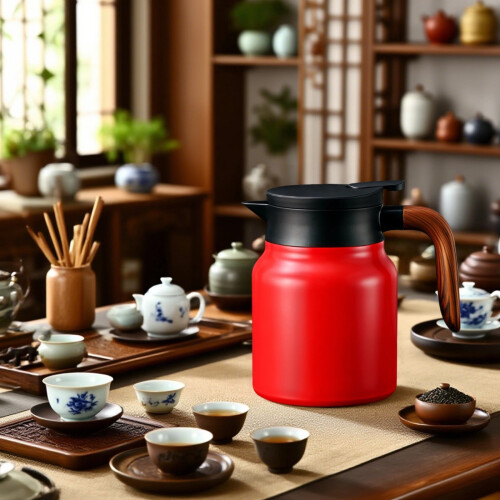 Insulated Tea Pot with Infuser 800ml Vintage Red 316 1