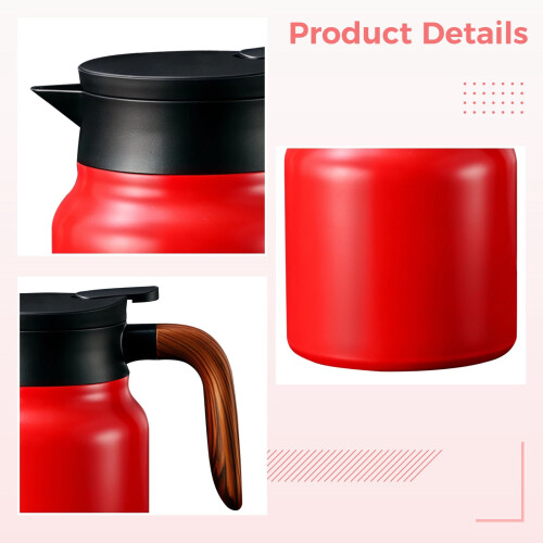 Insulated Tea Pot with Infuser 800ml Vintage Red 316 2