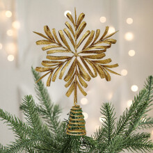 Christmas Gold Snowflake Tree Topper 13 in