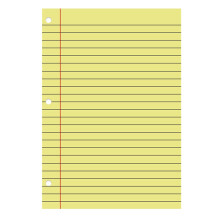 Lined Paper College Ruled 200 Sheets 3-Hole Punched Yellow