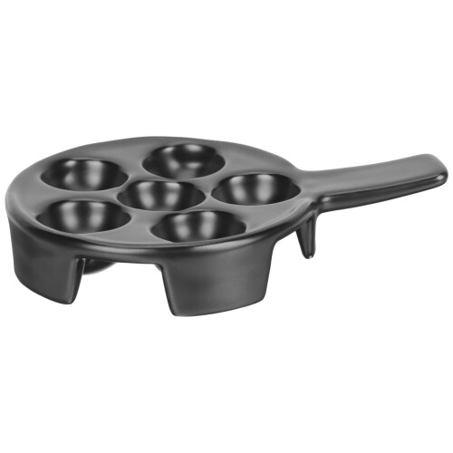 Ceramic Escargot Baking Plate Black 6-Hole 1